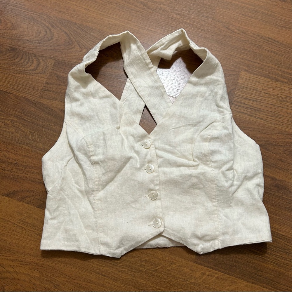 Abercrombie Linen Adjustable Vest Top